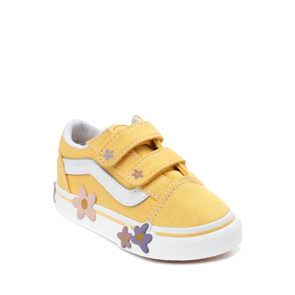 alternate view Vans Old Skool V Skate Shoe - Baby / Toddler - Yellow / FloralALT5