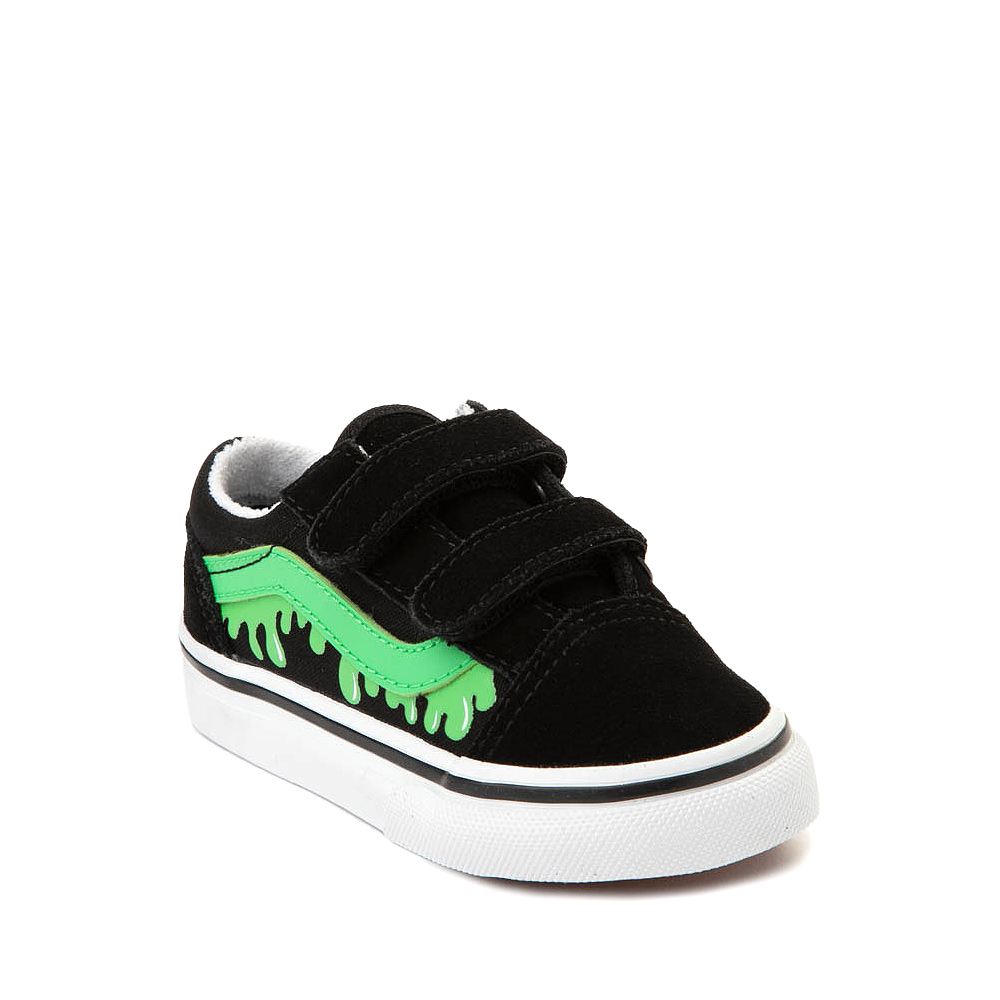 Vans Old Skool V Skate Shoe - Baby / Toddler - Black / Green Slime ...