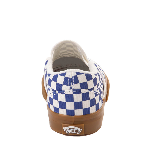 alternate view Vans Slip-On Checkerboard Skate Shoe - Baby / Toddler - True Blue / White / GumALT4