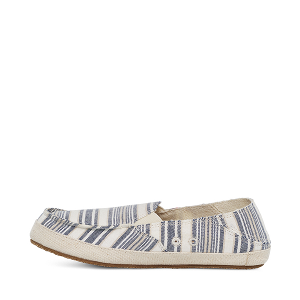 Womens Sanuk Twinny ST Linen Stripe Slip-On Casual Shoe - Natural / Indigo