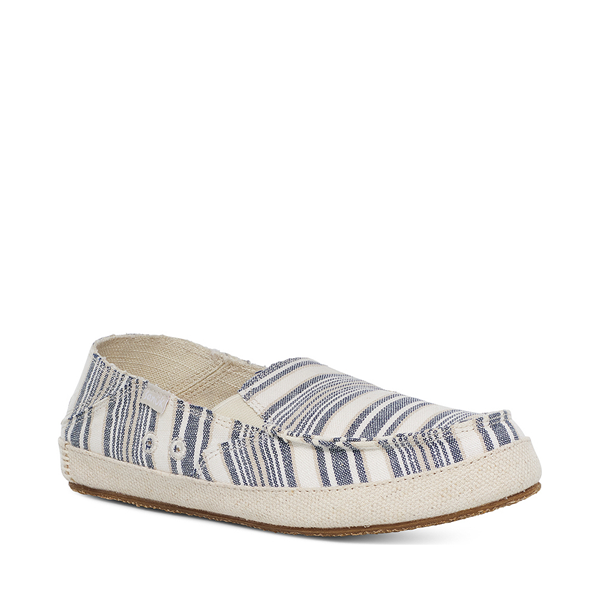 Womens Sanuk Twinny ST Linen Stripe Slip-On Casual Shoe - Natural