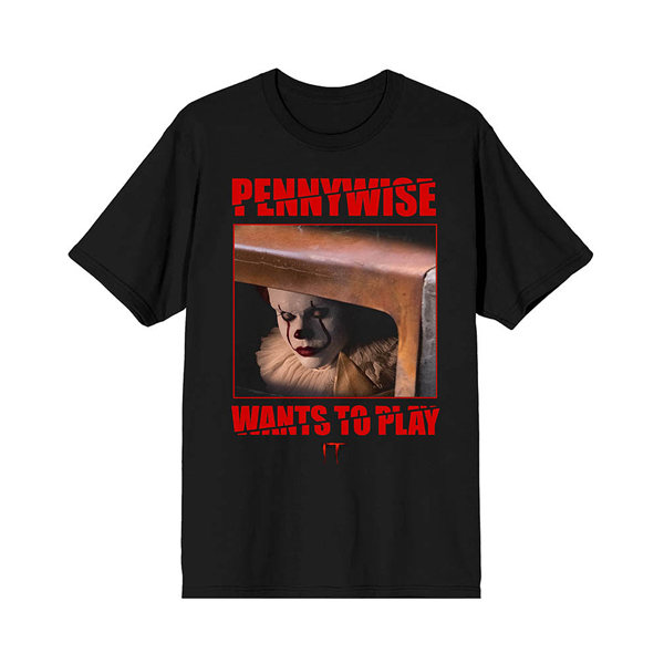 IT 2017 Pennywise Wants To Play Tee - Black