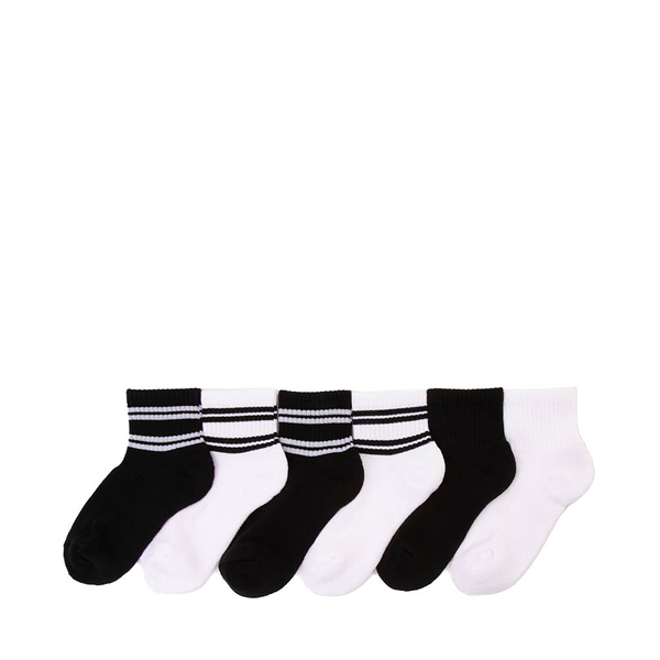 alternate view Converse Quarter Socks 6 Pack - Little Kid - White / BlackALT1