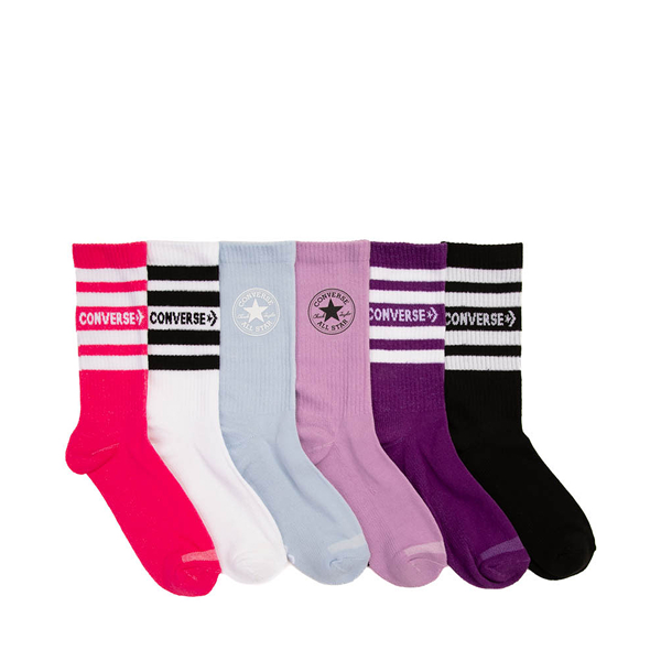 Womens Converse Crew Socks 6 Pack - Multicolor