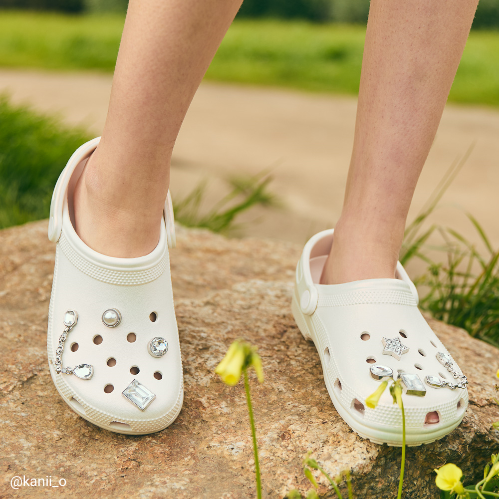 Crocs Classic Glam Shimmer Clog - White | Journeys