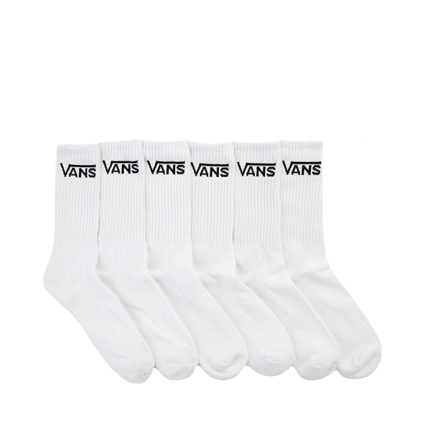 Mens Vans Classic Crew Socks 6 Pack - White