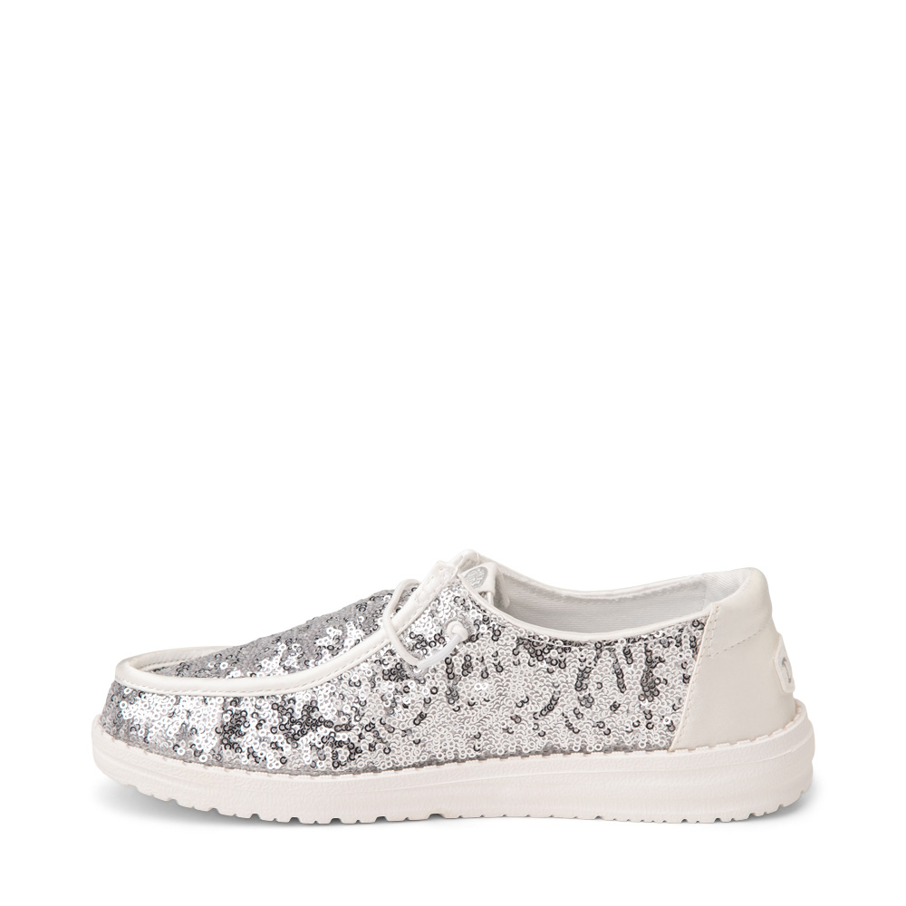 Womens HEYDUDE Wendy Sequin Slip-On Casual Shoe - Silver | Journeys