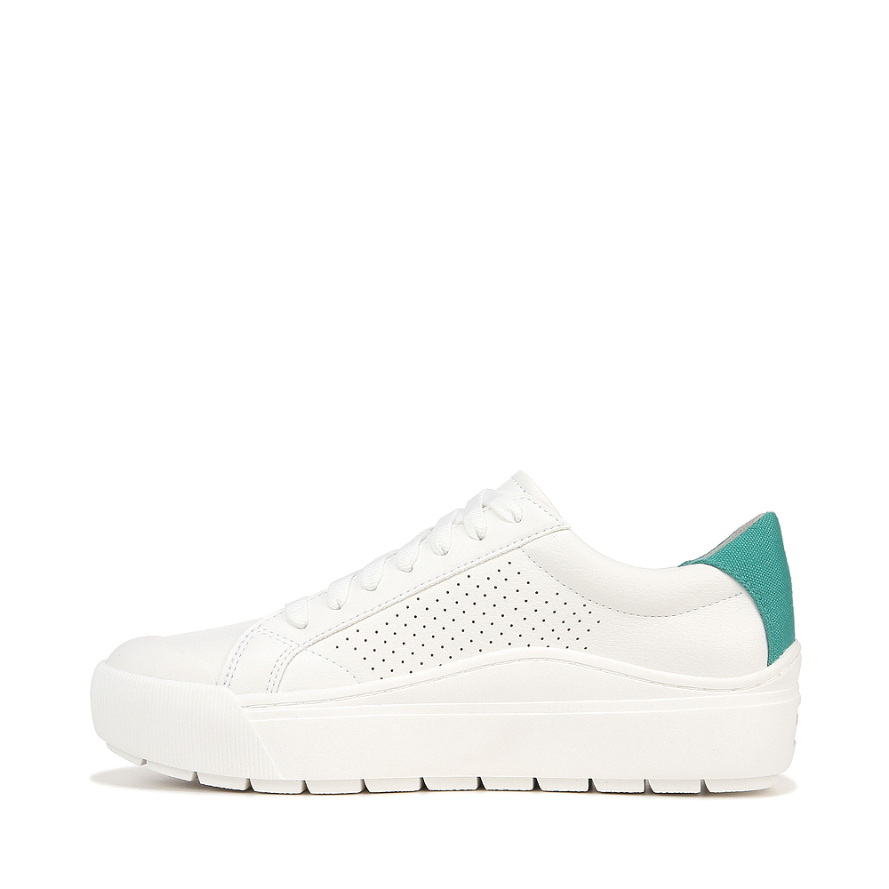 Womens Dr. Scholl's Time Off Lo Platform Sneaker - White / Teal | Journeys