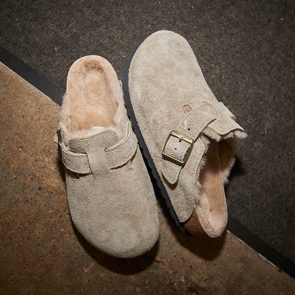 alternate view Womens Birkenstock Boston Shearling Clog - TaupeHERO