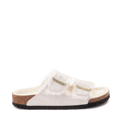 Main view of Womens Birkenstock Arizona Shearling Slide Sandal - Antique White