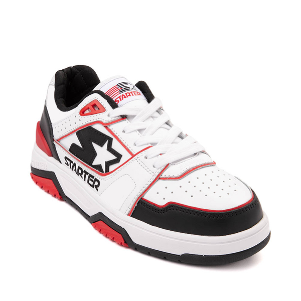 alternate view Mens Starter Fast Break Low Athletic Shoe - White / Black / RedALT5