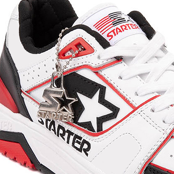 alternate view Mens Starter Fast Break Low Athletic Shoe - White / Black / RedALT5B