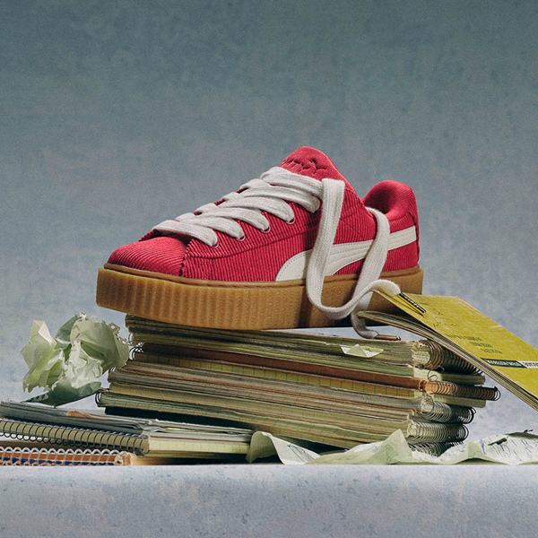 alternate view Womens Fenty x PUMA Creeper Phatty Corduroy Athletic Shoe - Red / Warm White / GumHERO