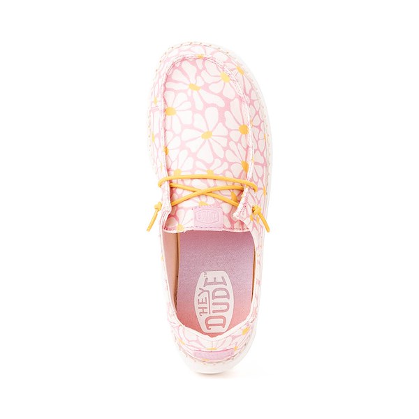 alternate view Womens HEYDUDE Wendy Slip-On Casual Shoe - Pink / DaisiesALT2