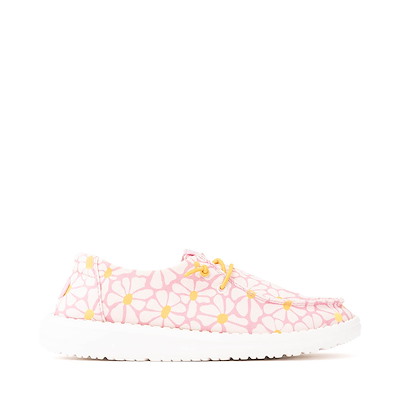 Main view of Womens HEYDUDE Wendy Slip-On Casual Shoe - Pink / Daisies