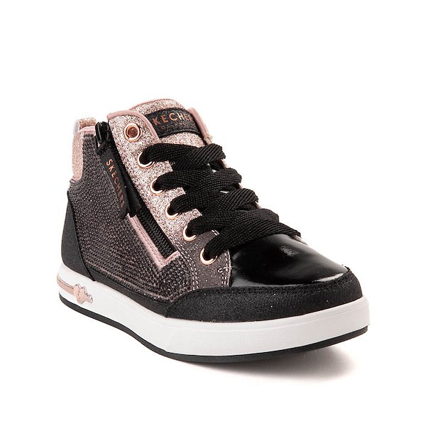 alternate view Skechers Shoutouts 2.0 Style Strut Sneaker - Little Kid / Big Kid - Black / Rose GoldALT5