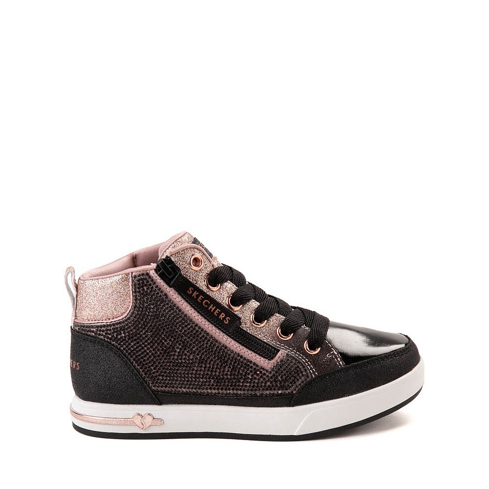 Skechers Shoutouts 2.0 Style Strut Sneaker - Little Kid / Big Kid - Black / Rose Gold