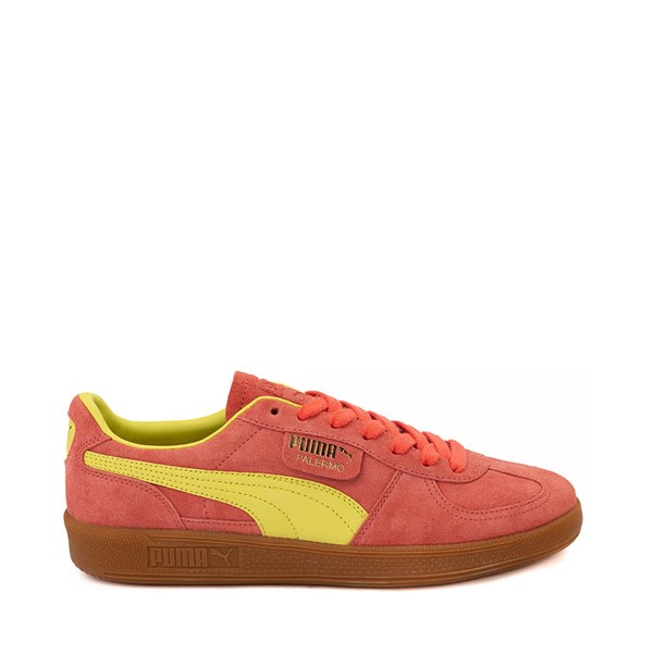 Womens PUMA Palermo Athletic Shoe - Salmon / Lime Sheen Gum