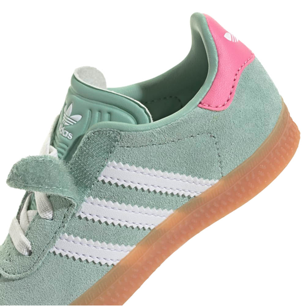 adidas Gazelle Comfort Closure Athletic Shoe Baby Toddler Hazy Green White Bliss Pink