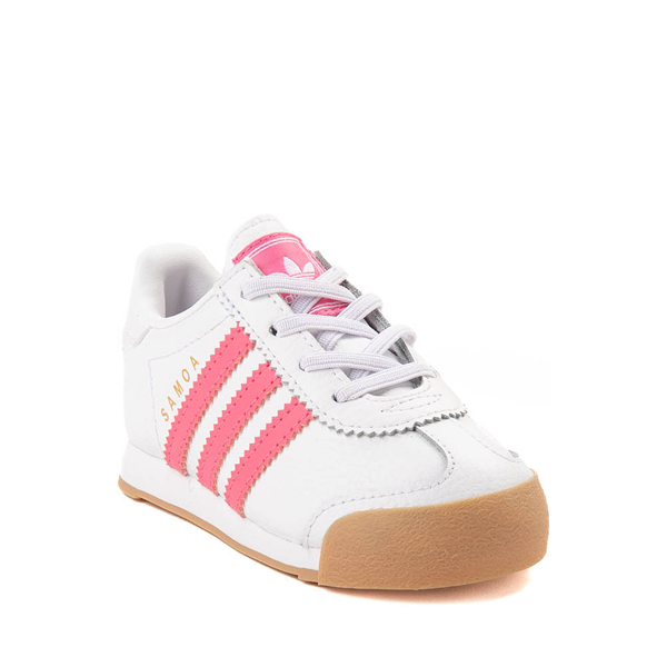 adidas Samoa Athletic Shoe Baby Toddler White Pink Fusion Gum