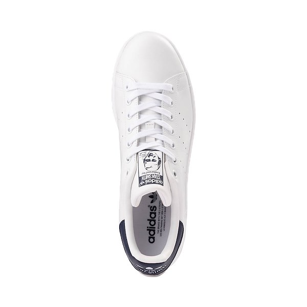 alternate view Mens adidas Stan Smith Athletic Shoe - Core White / Core White / Dark BlueALT2
