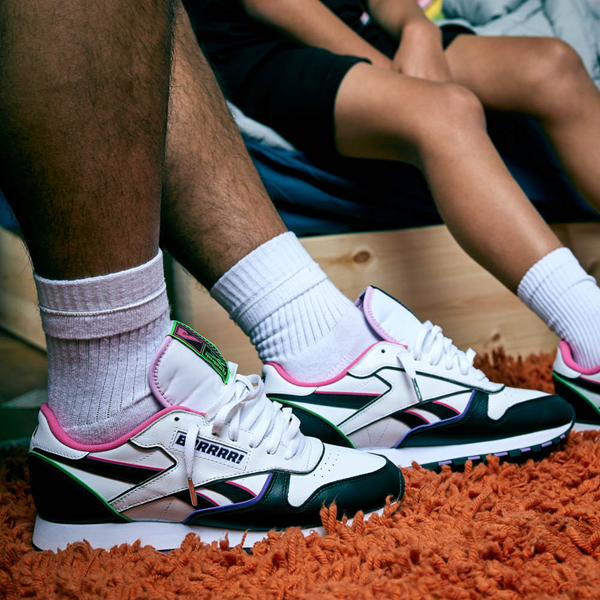 Reebok x Anuel AA Classic Leather Athletic Shoe - Black / White Pink