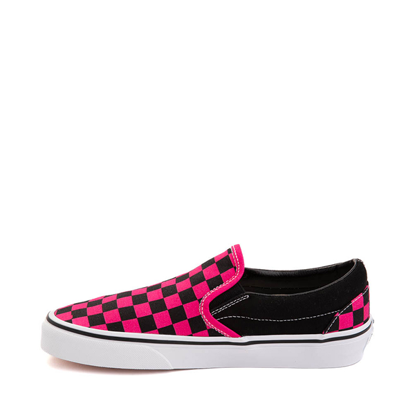 alternate view Vans Slip-On Checkerboard Skate Shoe - Pink / BlackALT1