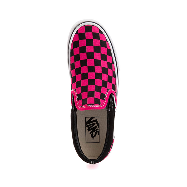 alternate view Vans Slip-On Checkerboard Skate Shoe - Pink / BlackALT2