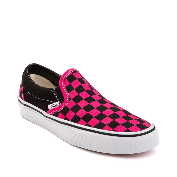 alternate view Vans Slip-On Checkerboard Skate Shoe - Pink / BlackALT5