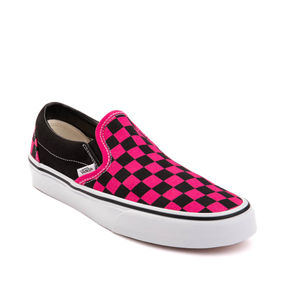 Vans Slip On Checkerboard Skate Shoe Pink Black Journeys