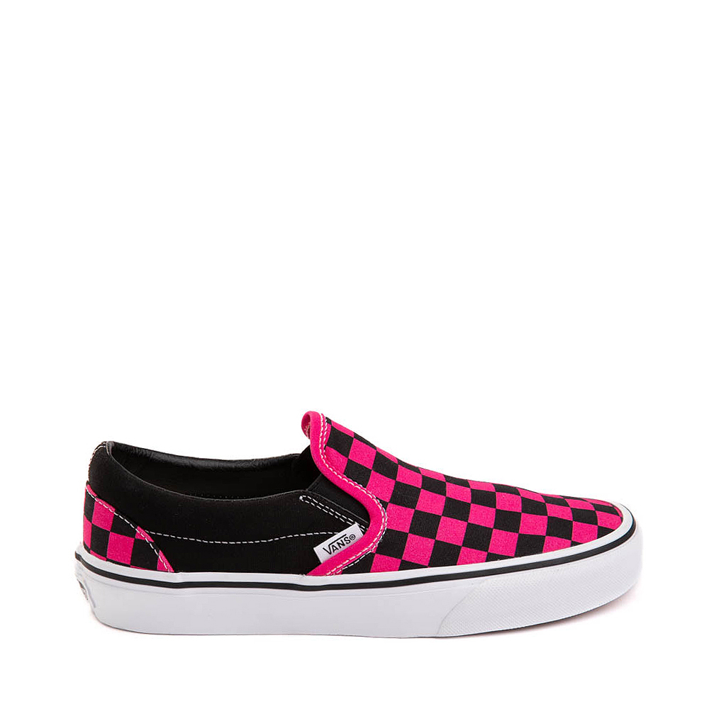 Vans Slip-On Checkerboard Skate Shoe - Pink / Black | Journeys