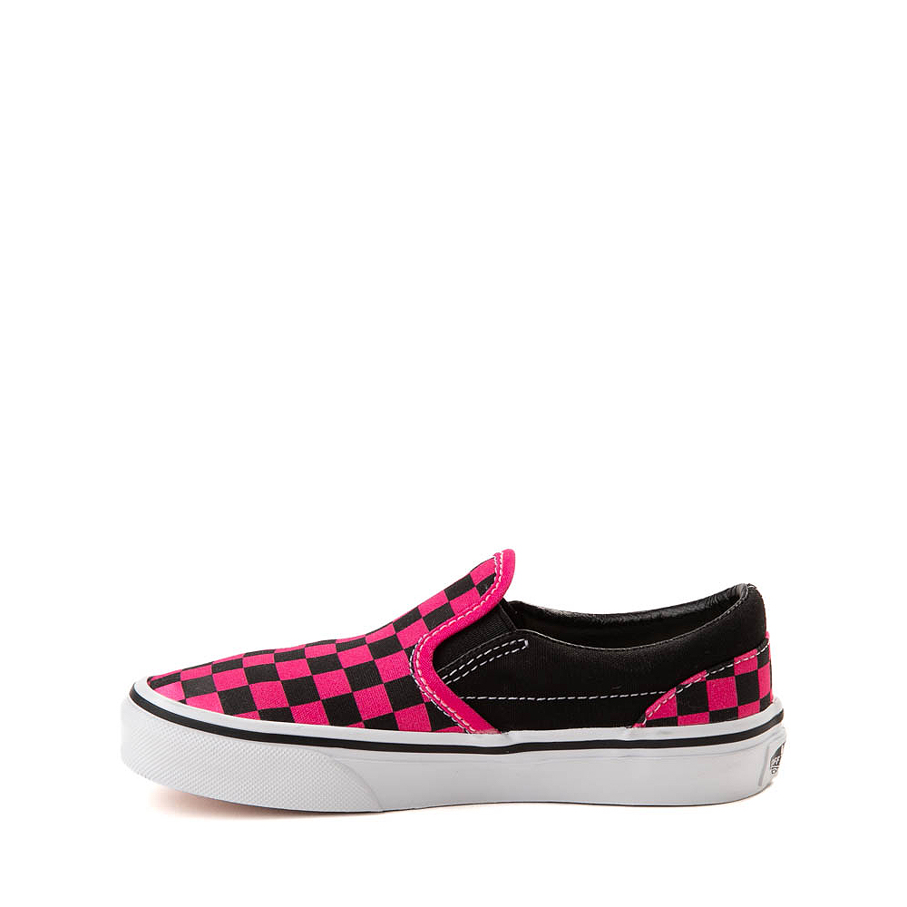 Vans Slip-On Checkerboard Skate Shoe - Little Kid - Black / Pink | Journeys