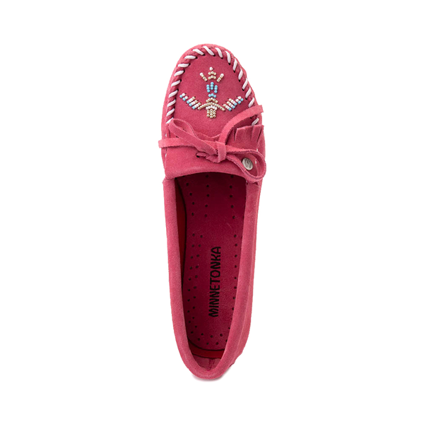 alternate view Womens Minnetonka Thunderbird "Animikii" Hardsole Moccasin - PinkALT2