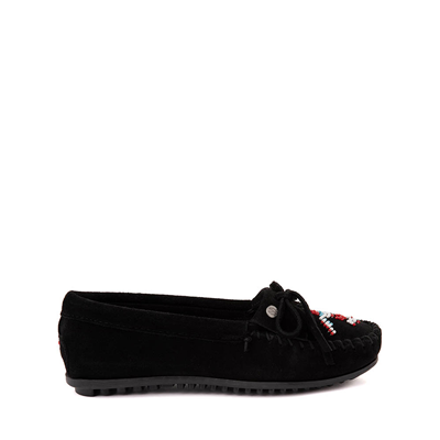 Womens Minnetonka Thunderbird "Animikii" Hardsole Moccasin - Black