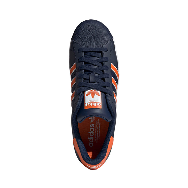 alternate view Mens adidas Superstar Athletic Shoe - Night Indigo / Orange / WhiteALT2