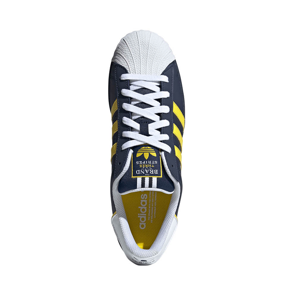 Mens adidas Superstar Athletic Shoe / Indigo / White Yellow Journeys | Night 