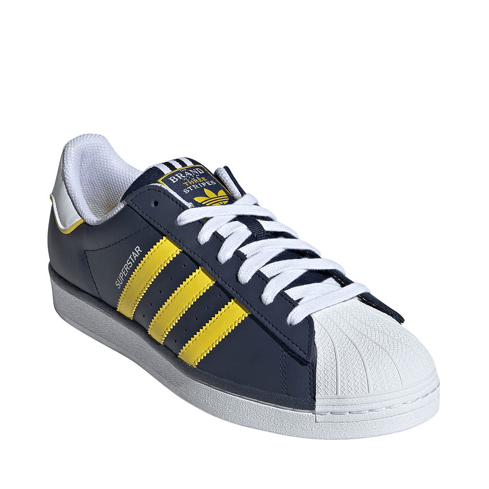 Mens adidas Superstar Athletic Shoe - Night Indigo / Yellow / White ...