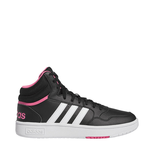 Adidas Womens adidas Hoops Mid 3.0 Athletic Shoe - Core Black / White / Pink  Fusion