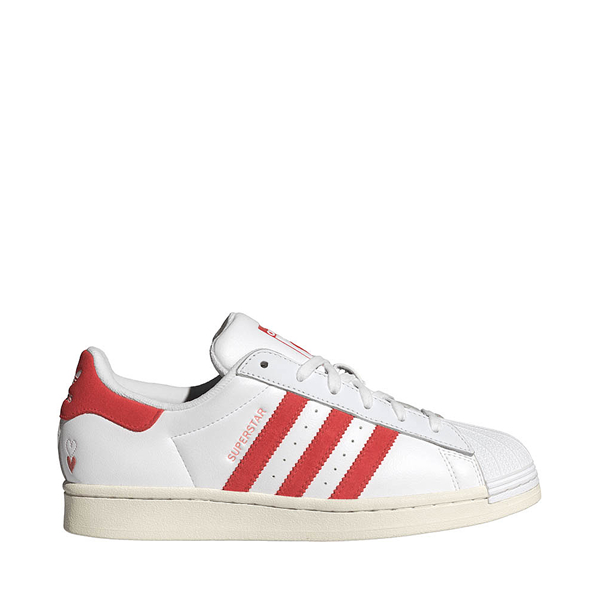 Womens adidas Superstar Athletic Shoe - Cloud White / Bright Red ...