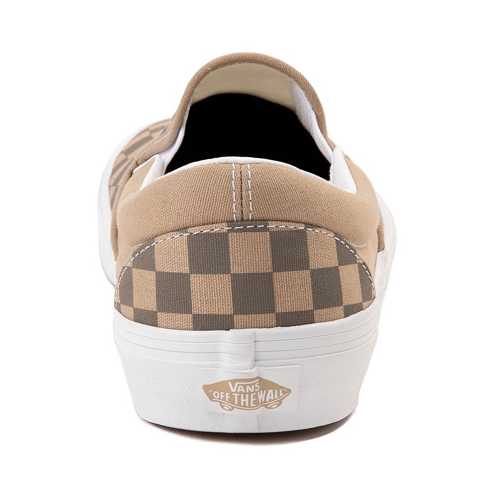 Vans Slip-On Checkerboard Skate Shoe - Block Brown | Journeys