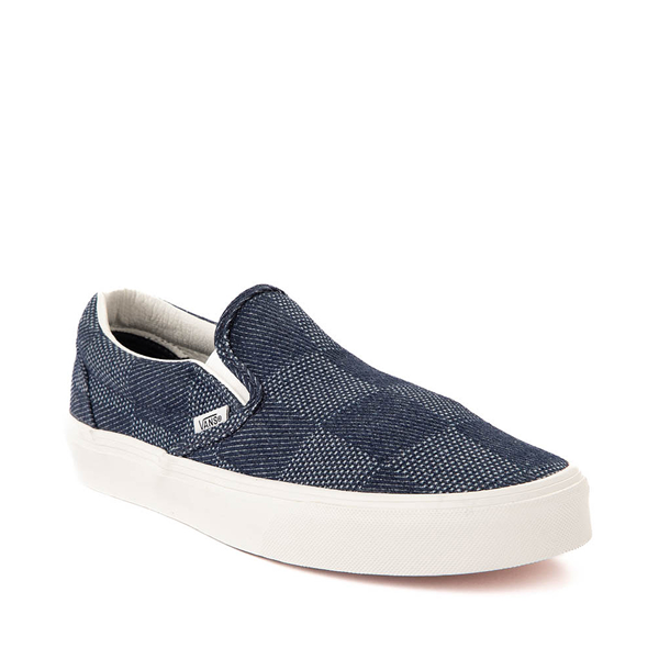 alternate view Vans Slip-On Checkerboard Skate Shoe - Denim / NavyALT5