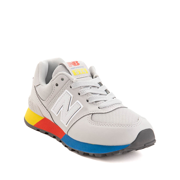 alternate view New Balance 574 Athletic Shoe - Little Kid - Grey Matter / Lemon ZestALT5