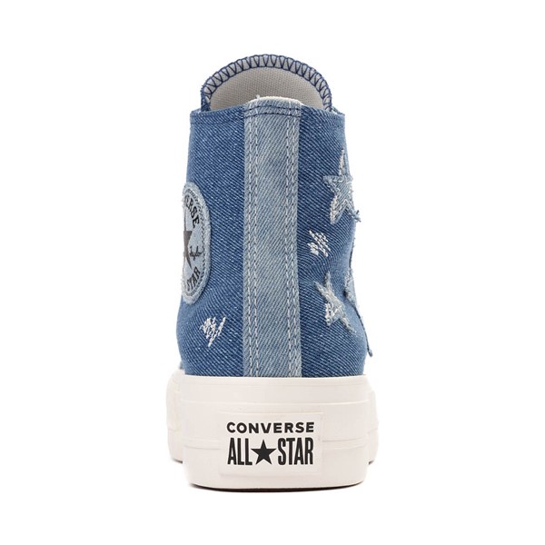 alternate view Womens Converse Chuck Taylor All Star Lift Denim High Top Sneaker - Navy / EgretALT4