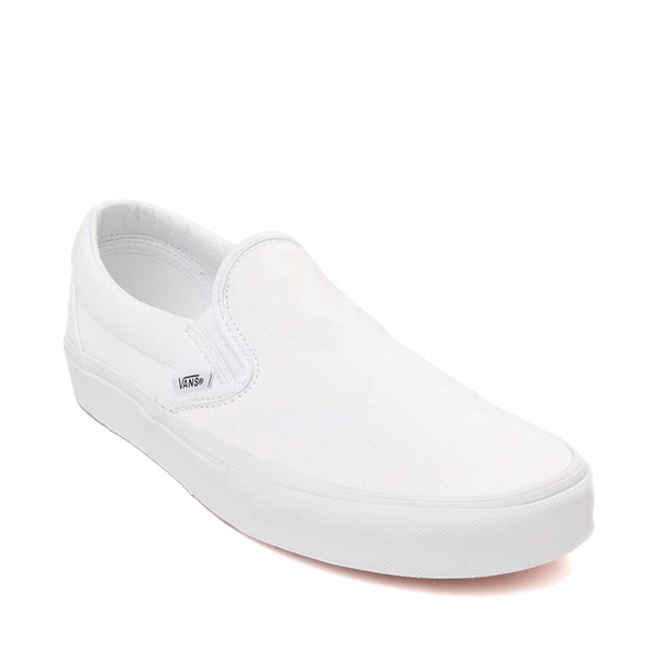 Vans Slip-On Checkerboard Skate Shoe - White / White | Journeys