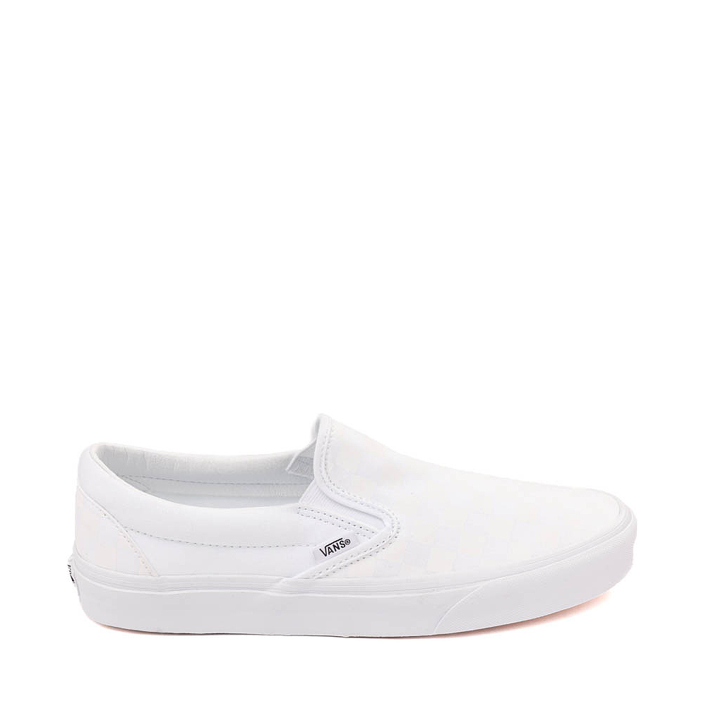 Vans Slip-On Checkerboard Skate Shoe - White / White