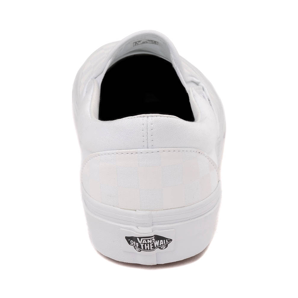 Vans Slip On Checkerboard Skate Shoe White White Journeys