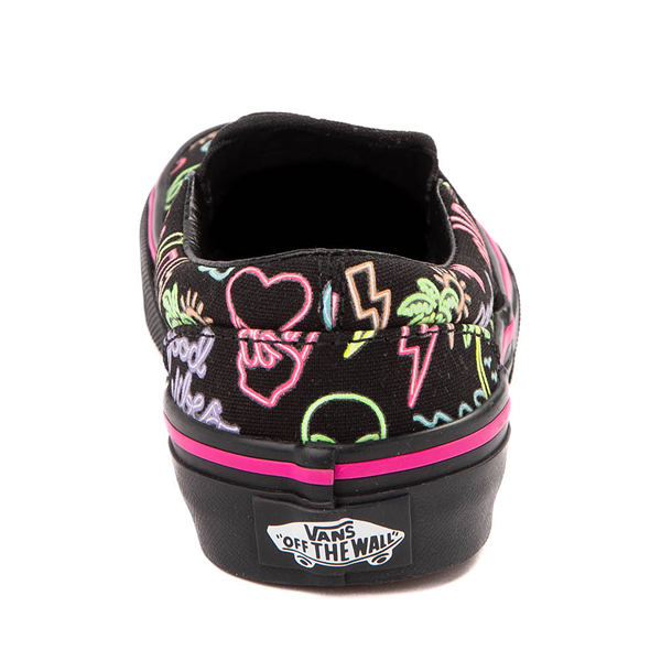 Vans Slip On Glow Skate Shoe Little Kid Black Neon Lights