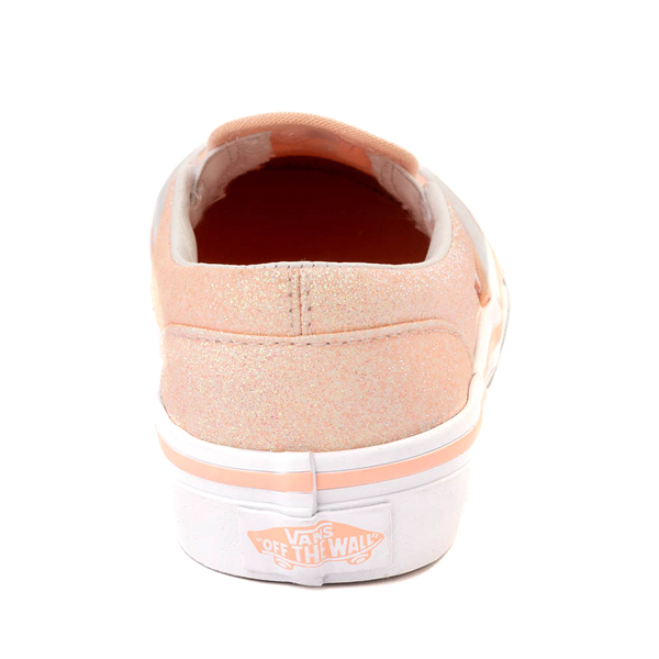 alternate view Vans Classic Slip-On Glitter Skate Shoe - Little Kid - Apricot NectarALT4