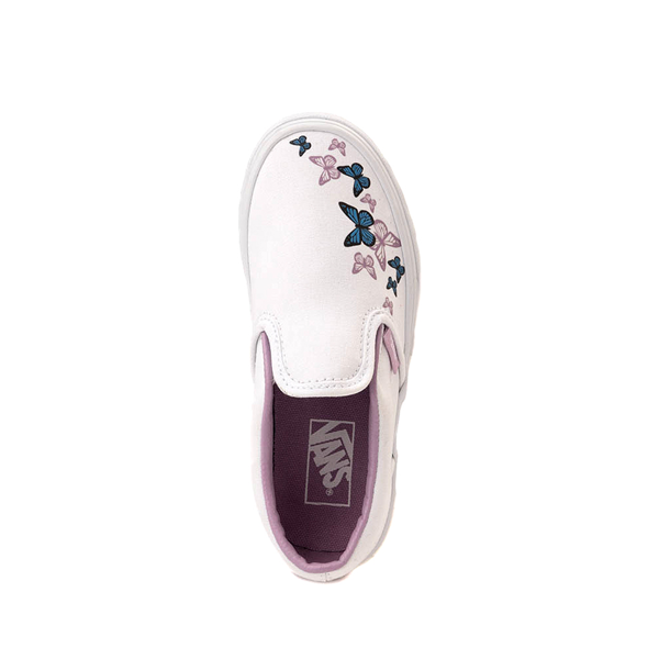 alternate view Vans Classic Slip-On Skate Shoe - Little Kid - True White / Butterfly KissesALT2