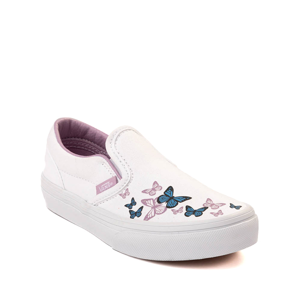 alternate view Vans Classic Slip-On Skate Shoe - Little Kid - True White / Butterfly KissesALT5